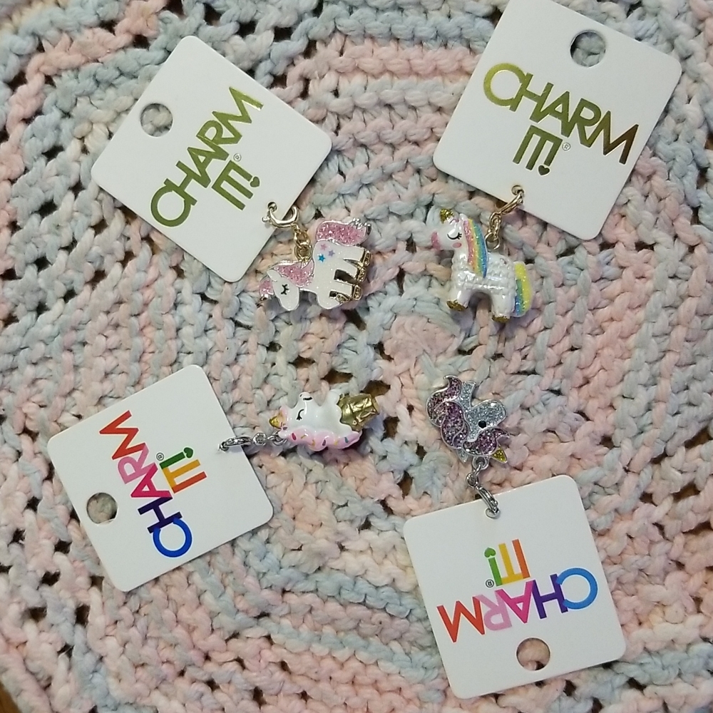Charm It Unicorn Charms x4 NWT